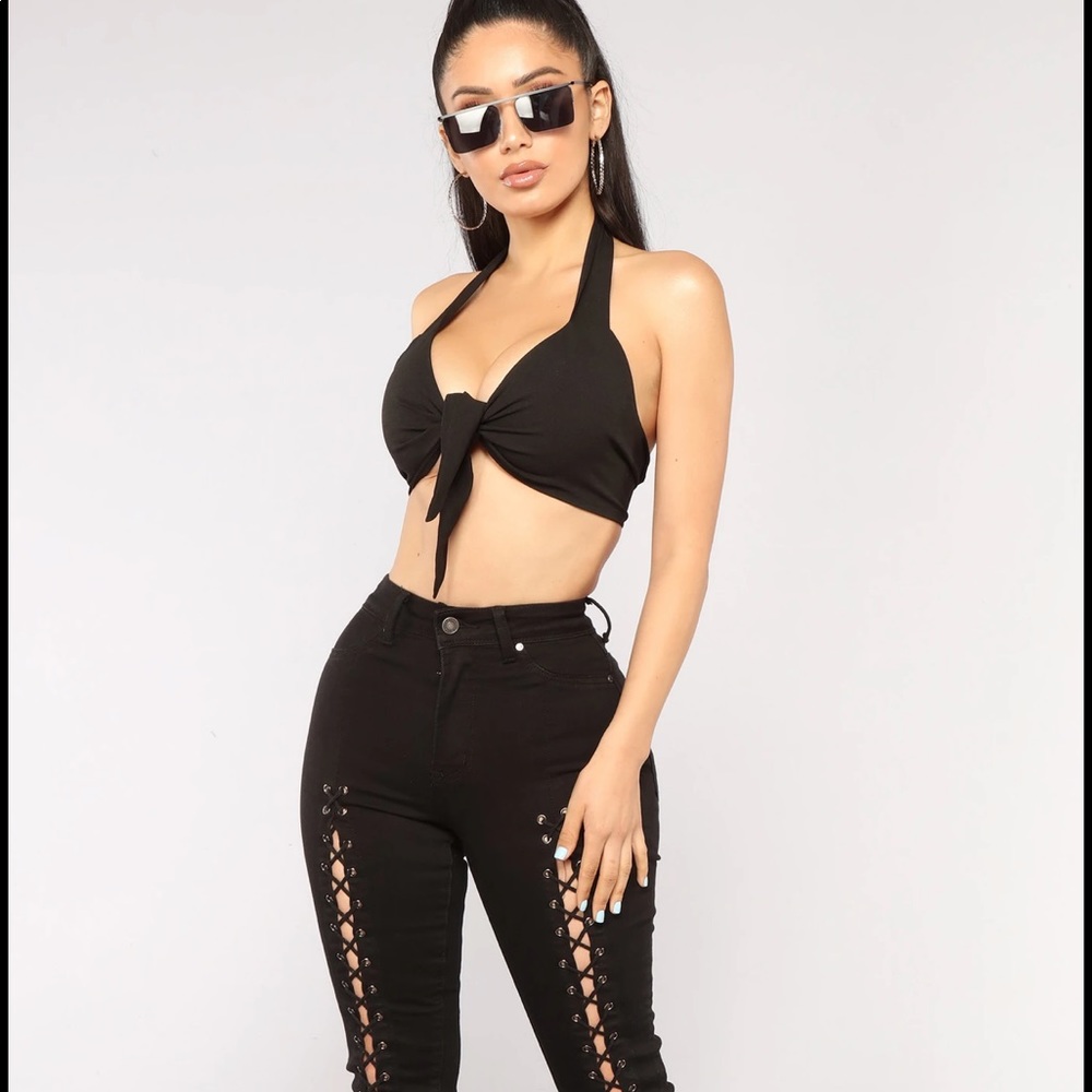 Lace Up Jeans